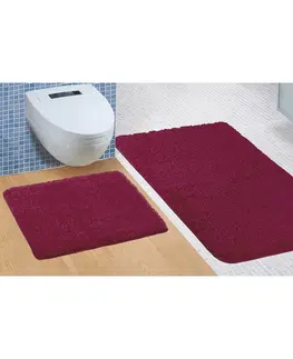 Koberce a koberečky Bellatex Sada koupelnových předložek Micro bordó, 60 x 100 cm, 60 x 50 cm