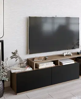 TV stolky Hanah Home TV stolek Nexera 149,8 cm ořech/černý