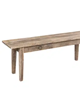 Židle Dřevěná lavice s patinou - 120*28*43 cm Clayre & Eef 5H0334