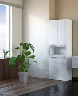 Koupelnový nábytek TP Living Koupelnová skříňka ARDIA 3 lesklá bílá