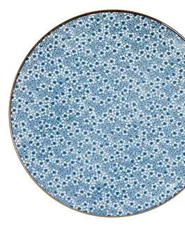 Talíře Jídelní talíř s modrými kvítky BlueFlowers - Ø  26 cm Clayre & Eef 6CEFP0046