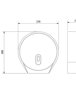 Koupelnový nábytek AQUALINE EMIKO zásobník na toaletní papír do průměru 26cm, 270x280x120, ABS bílá 1319-90