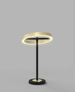 LED stolní lampy WOFI Stolní lampa Brest 1x 10,5W LED 1100lm 3000K černá + zlatá 8016-104