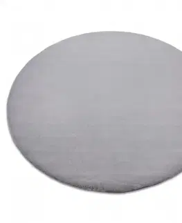 Koberce a koberečky Dywany Lusczow Kulatý koberec BUNNY stříbrný, velikost kruh 140