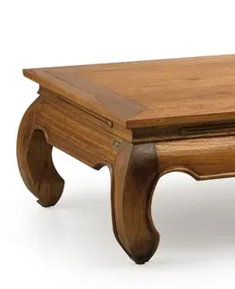 Designové a luxusní konferenční stolky Estila Dřevěný orientální konferenční stolek Star ze dřeva Mindi se zaoblenými nožičkami 125cm