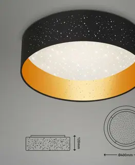 LED stropní svítidla BRILONER Hvězdné nebe stropní svítidlo, pr. 40 cm, 18 W, 2200 lm, černá-zlatá BRILO 3882-015