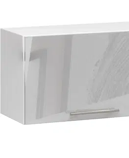 Kuchyňské dolní skříňky Ak furniture Závěsná kuchyňská skříňka Olivie W 60 cm bílá/metalický lesk
