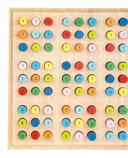 Dřevěné hračky Small Foot Dřevěné sudoku barevné válečky