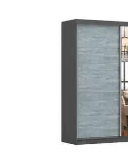 Šatní skříně Idzczak Meble Šatní skříň BETON 183 cm šedá/beton