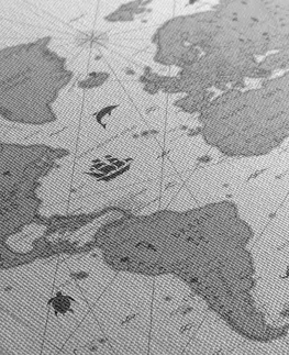 Obrazy mapy Obraz černobílá mapa