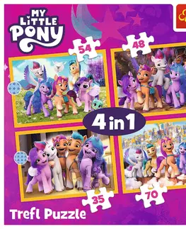 Hračky puzzle TREFL -  Puzzle 4v1 - Seznamte se s Poníky / Hasbro, My Little Pony