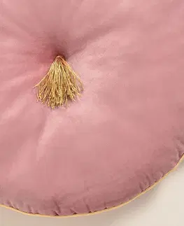 Dekorační polštáře Elegantní růžový velurový kulatý dekorativní polštář