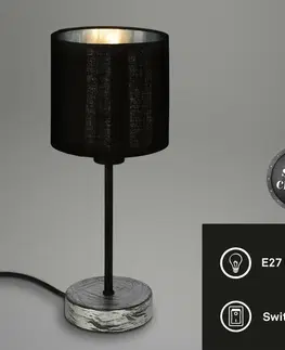 Lampy na noční stolek BRILONER Stolní lampa, pr. 10 cm, 25 W, E14, antická stříbrná BRI 7737-014