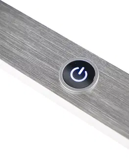 Zavesna svitidla Designové závěsné svítidlo ocelové s dotykovým stmívačem včetně LED - Platinum