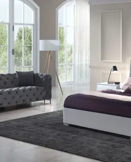 Luxusní a stylové postele Estila Chesterfield čalouněná moderní postel Yolanda s úložným prostorem 140-180cm