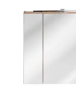 Koupelnový nábytek Comad Koupelnová skříňka se zrcadlem Capri 843 3D dub craft zlatý