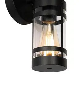 Venkovni nastenne svetlo Venkovní nástěnné svítidlo černé IP44 s pohybovým senzorem - Ruben