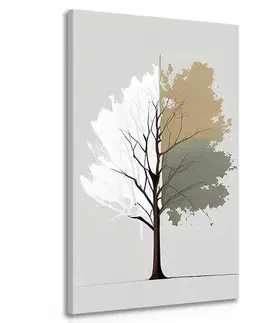 Obrazy stromy a listy Obraz trojbarevný minimalistický strom