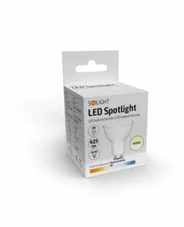 LED žárovky Solight LED žárovka, bodová , 5W, GU10, 4000K, 425lm, bílá WZ317A-1