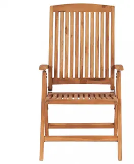Zahradní židle Zahradní židle 4 ks teak / látka Dekorhome Šedohnědá taupe