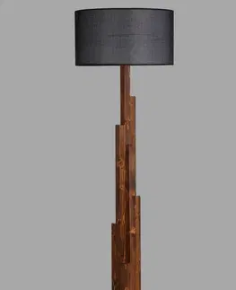 Svítidla Opviq Stojací lampa Yanik II 160 cm hnědá/černá