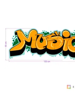 Samolepky na zeď Samolepka na zeď - Music - graffiti styl
