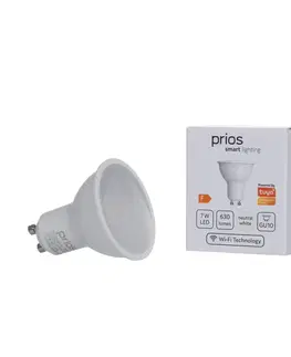 SmartHome LED ostatní žárovky PRIOS Prios LED GU10 žárovka plast 7W WLAN opál 840 3ks