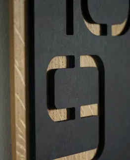 Nástěnné hodiny Designové nástěné hodiny v luxusní kombinaci dřeva a černé barvy 60 cm