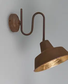 Nastenna svitidla Průmyslová nástěnná lampa rez se zlatým interiérem - Factory