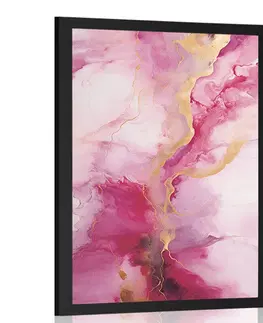 Mramorová abstrakce Plakát růžový mramor