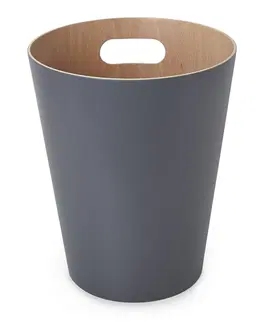 Odpadkové koše Umbra Odpadkový koš Woodrow 7,5 L šedý, velikost 23x23x28