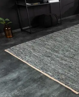 Designové a luxusní koberce Estila Modro-šedý koberec Canna z pravé kůže obdélníkový 230cm