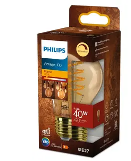 LED žárovky Philips LED filament žárovka E27 A60 5,5W (40W) 470lm 2200K stmívatelná, jantarová