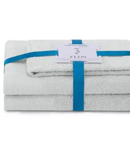 Ručníky AmeliaHome Sada 3 ks ručníků FLOSS klasický styl šedá, velikost 30x50+50x90+70x130