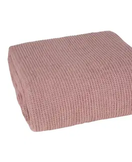 Deky Vysoce kvalitní deka v růžové barvě s vaflovou strukturou