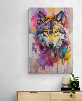 Obrazy vlci Obraz vlk s imitací malby