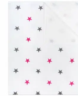 Chrániče na matrace New Baby Nepromokavá flanelová podložka Hvězdičky růžová, 57 x 47 cm