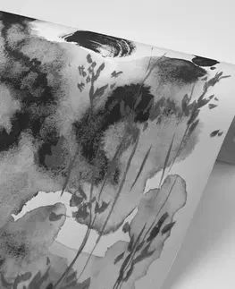 Černobílé tapety Tapeta černobílá malba japonské oblohy
