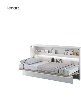 Postele Dig-net nábytek Sklápěcí postel Lenart BED CONCEPT BC-06p | bílý lesk 90 x 200 cm