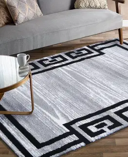 Moderní koberce Stylový šedo černý koberec s ornamentem Šířka: 80 cm | Délka: 150 cm