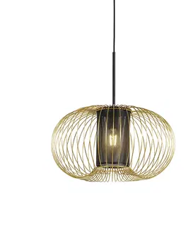 Zavesna svitidla Designová závěsná lampa zlatá s černou 50 cm - Marnie