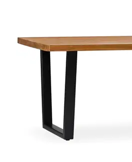 Designové a luxusní jídelní stoly Estila Masivní luxusní stůl Madhu ze dřeva Mindi se železnými nohami 180cm