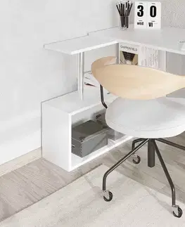 Psací stoly Sofahouse Designový rohový psací stůl Rachelle bílý