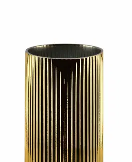 Dekorativní vázy Mondex Skleněná váza Serenite 17,5 cm černá/zlatá