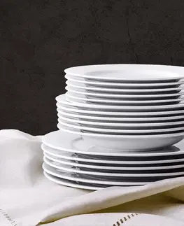 Talíře Konsimo Porcelánový jídelní servis MUSCARI 18 ks/pro 6 osob bílý
