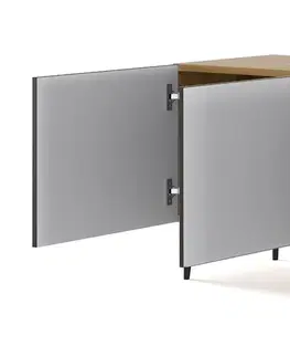 TV stolky ARTBm TV stolek RAVENNA B 3D 150 | dub artisan / černá matná Provedení: Dub artisan / černý mat / zlatá podnož