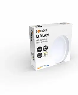 LED venkovní nástěnná svítidla Solight LED venkovní osvětlení kulaté, 20W, 1500lm, 4000K, IP54, 20cm WO750