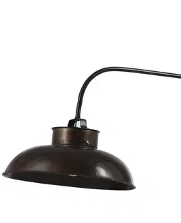 Svítidla Tmavě hnědá nástěnná kovová retro lampa s patinou - 100*36,5*45 cm J-Line by Jolipa 77966