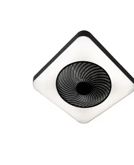 Stropni vetrak Čtvercový stropní ventilátor černý včetně LED stmívatelný - Climo