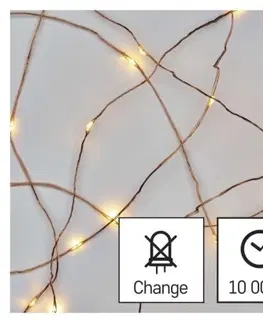 Vánoční řetězy a lamety EMOS Vánoční LED řetěz Nanos vnitřní s časovačem 1,9 m teplá bílá